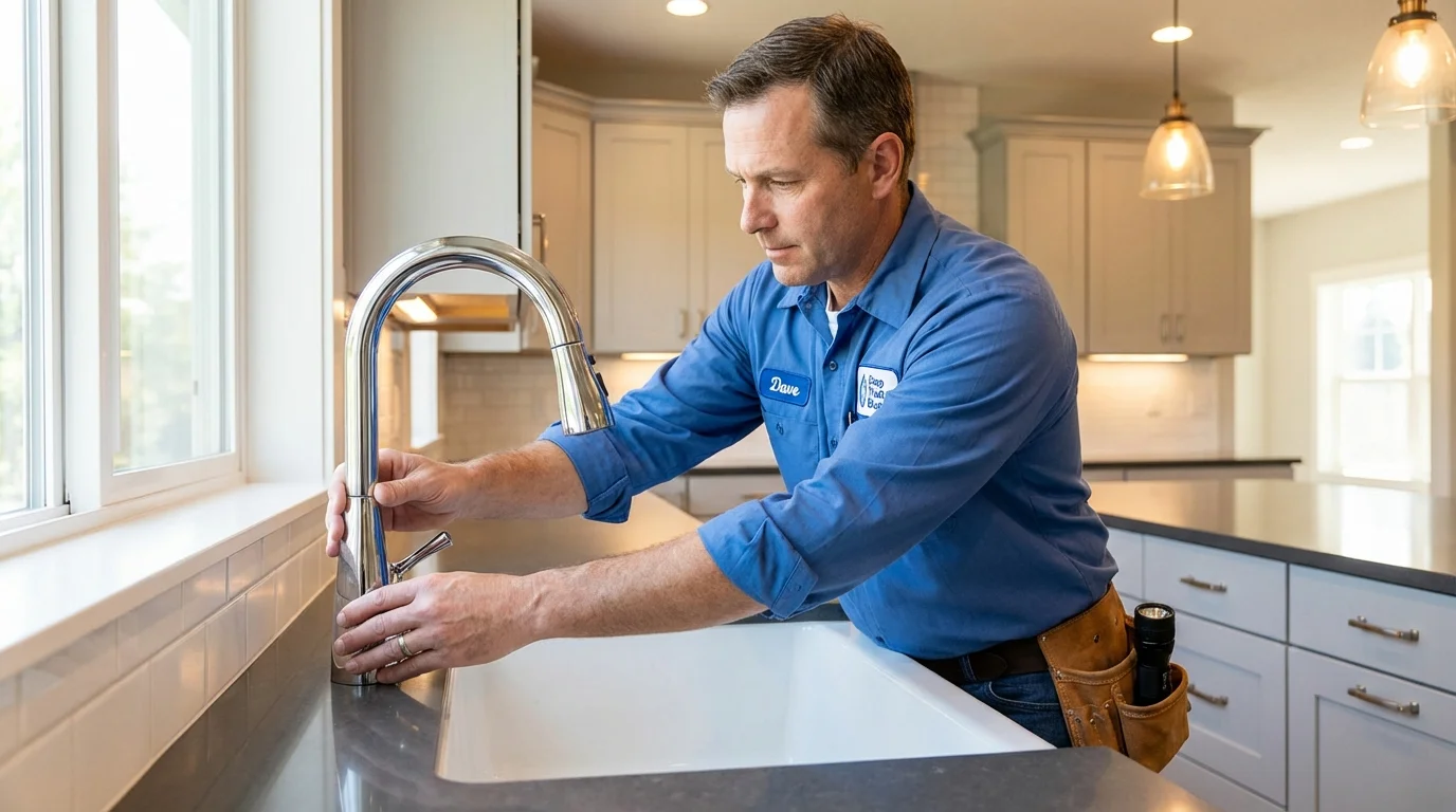 Kitchen faucet installation by Johns Plumbing LLC in Buna